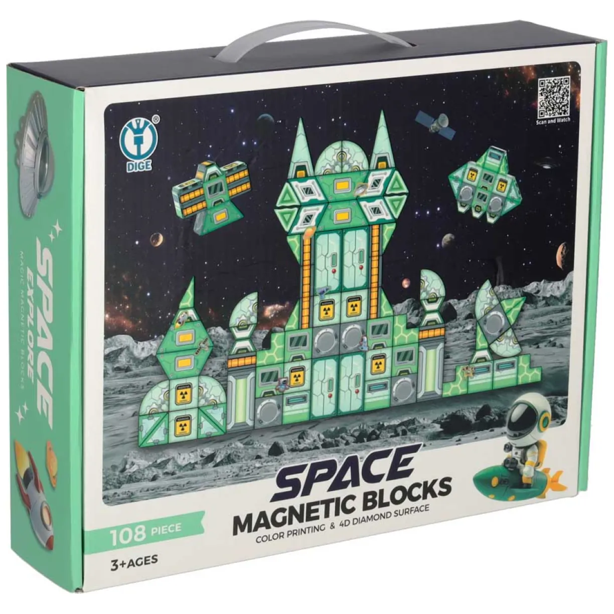 Klocki magnetyczne konstrukcyjne kosmos stacja kosmiczna 108 elementów - obrazek 8