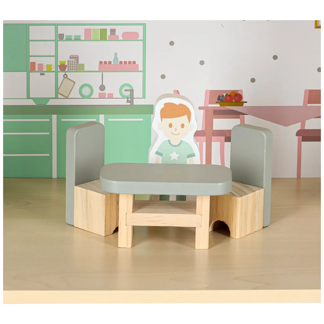 Domek dla lalek drewniany LULILO Peonio 70cm LED róż - obrazek 11