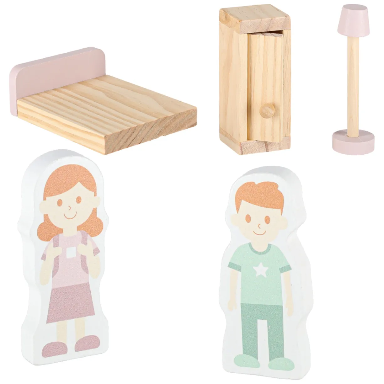 Domek dla lalek drewniany LULILO Peonio 70cm LED róż - obrazek 7