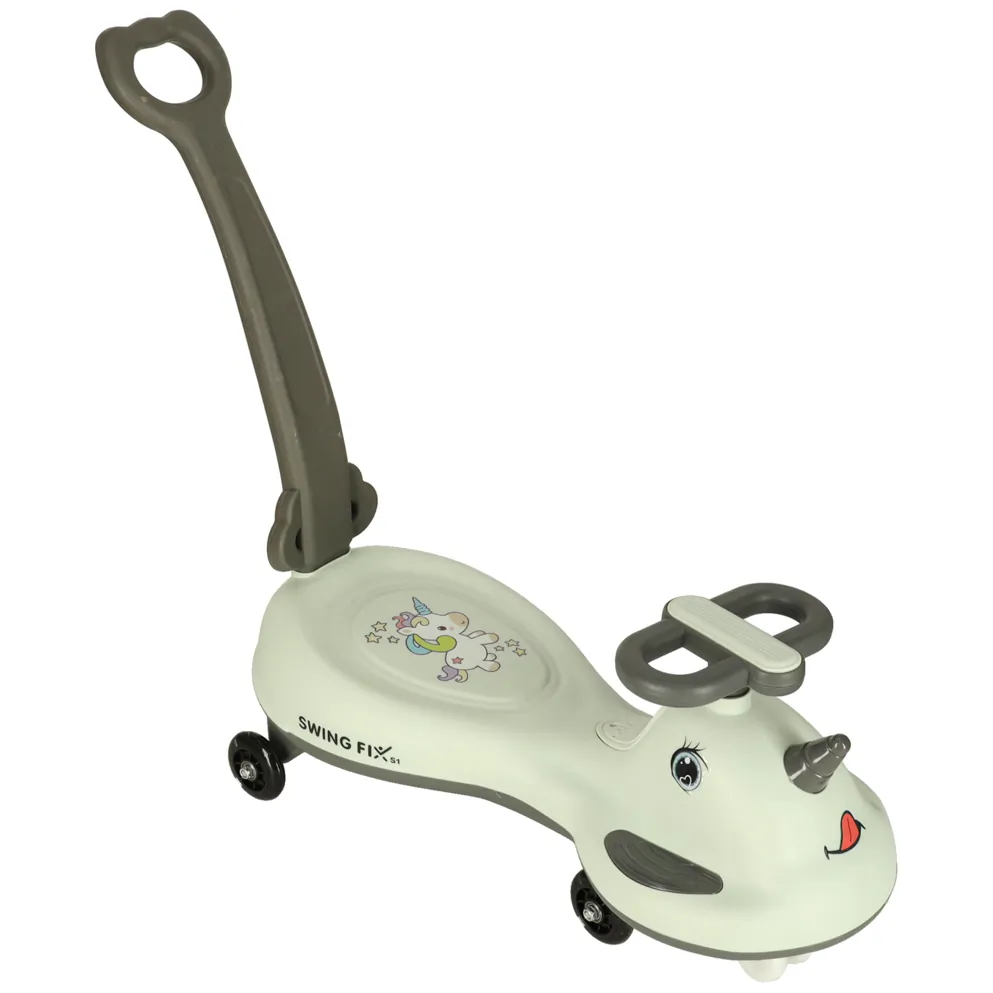 Jeździk grawitacyjny LED Swing FIX S1 skuter z rączką szary max 65kg - obrazek 2