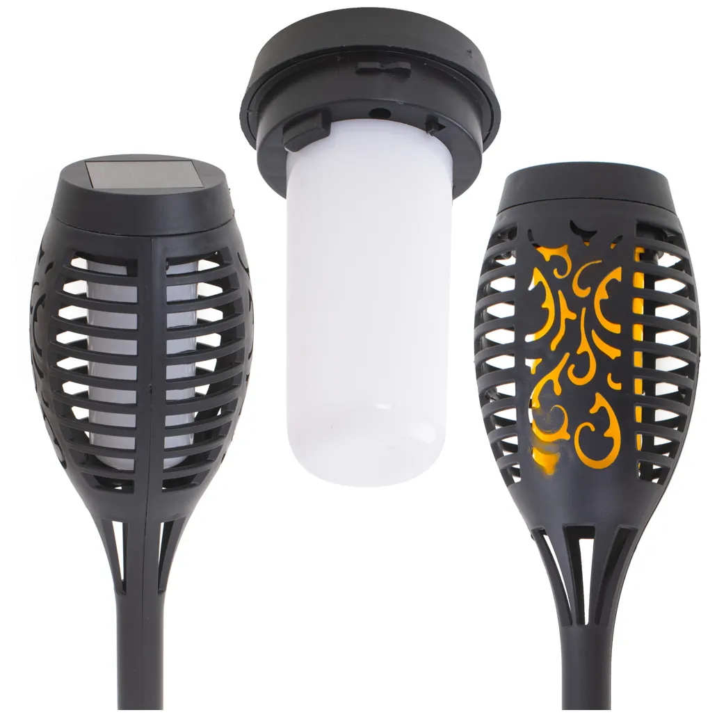 Lampy solarne ogrodowe pochodnie 12LED 4szt. - obrazek 3