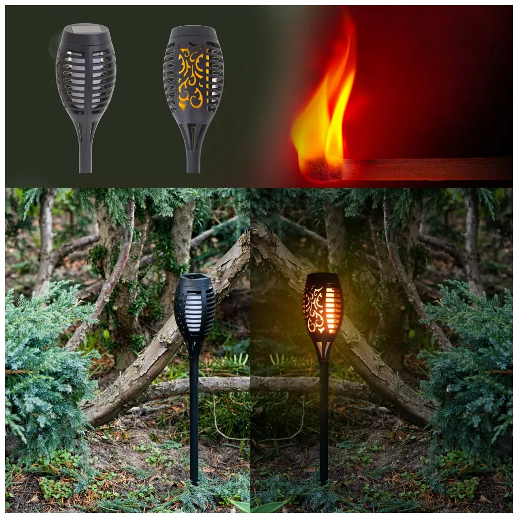 Lampy solarne ogrodowe pochodnie 12LED 4szt. - obrazek 6