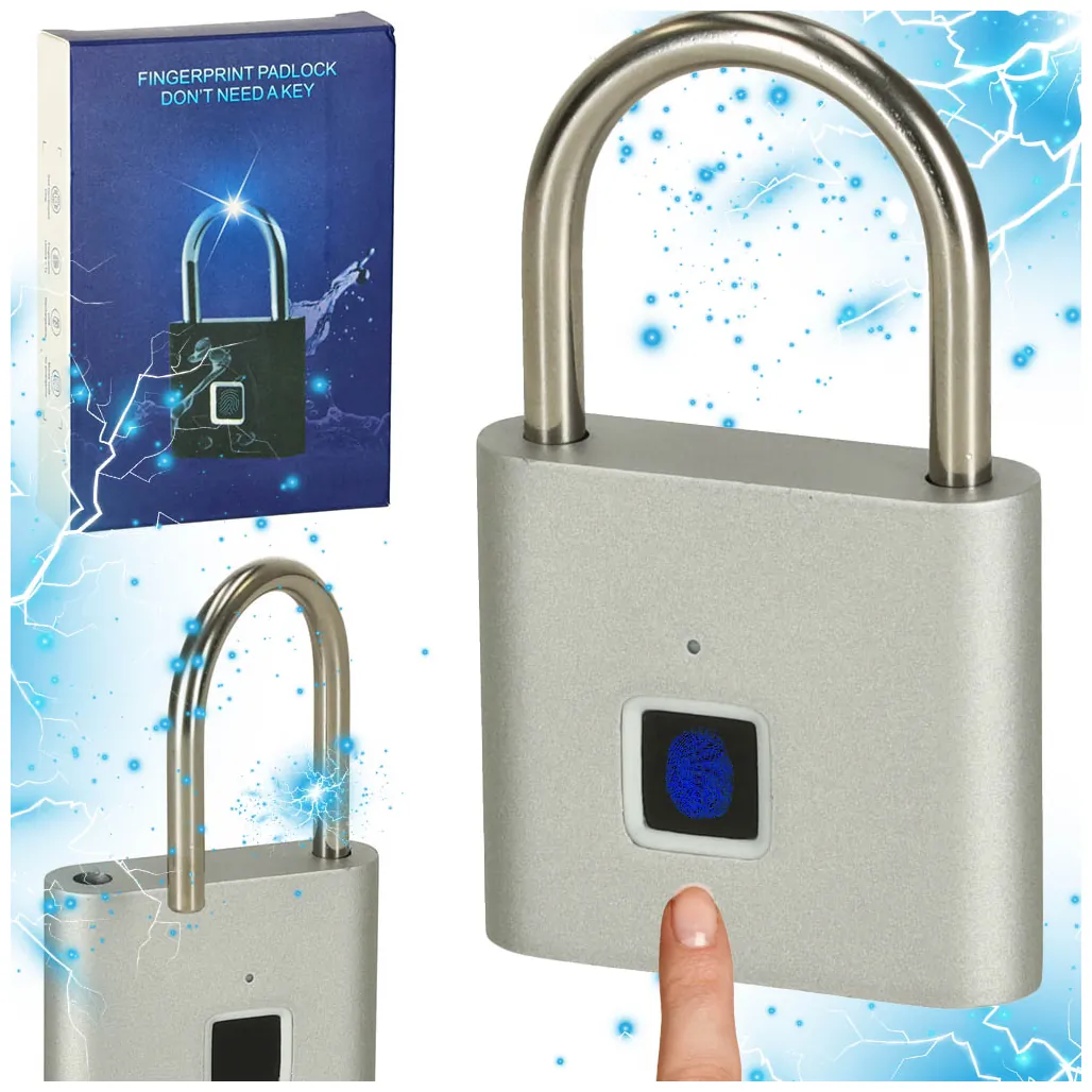 Kłódka zamek elektroniczny na odcisk palca wodoodporny inteligentny USB - obrazek 9