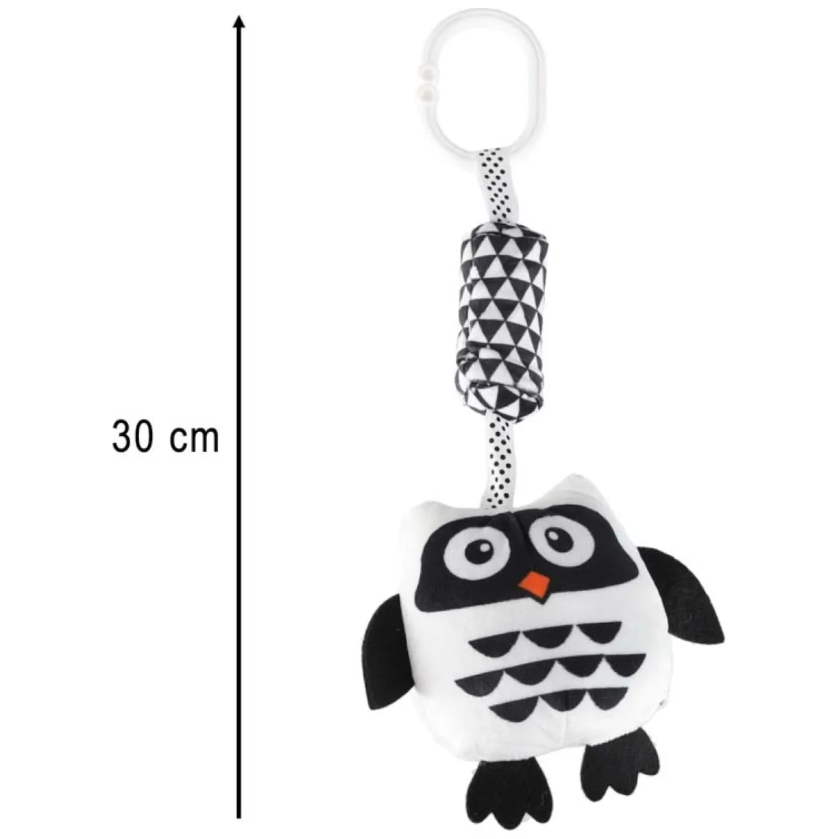 Grzechotka zawieszka sensoryczna kontrastowa sowa - obrazek 7
