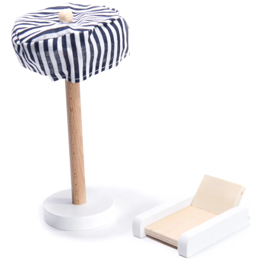 Domek dla lalek drewniany MDF mebelki 78cm biały LED - obrazek 19
