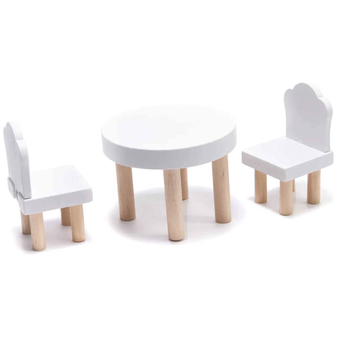 Domek dla lalek drewniany MDF mebelki 78cm biały LED - obrazek 9