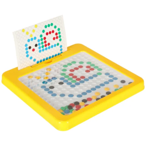 Tablica magnetyczna montessori mozaika kolorowe kropki żółta 26 x 26 cm