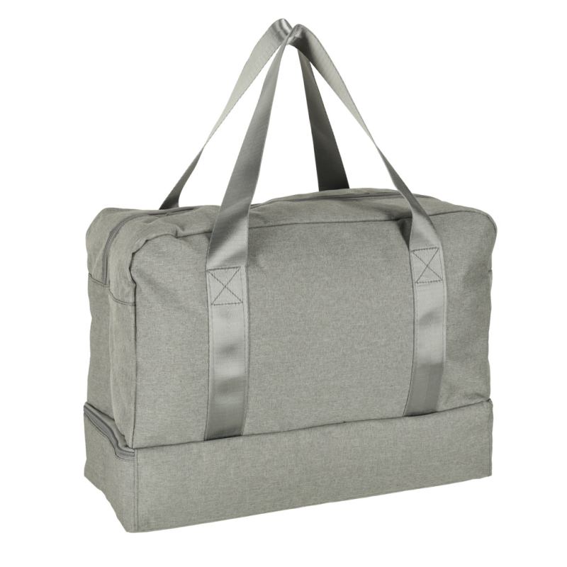 Torba podróżna bagaż podręczny do samolotu podróżna turystyczna pojemna uchwyt kieszenie 39x18x30 szara - obrazek 5