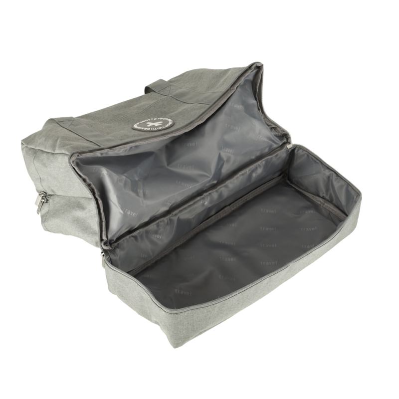 Torba podróżna bagaż podręczny do samolotu podróżna turystyczna pojemna uchwyt kieszenie 39x18x30 szara - obrazek 7