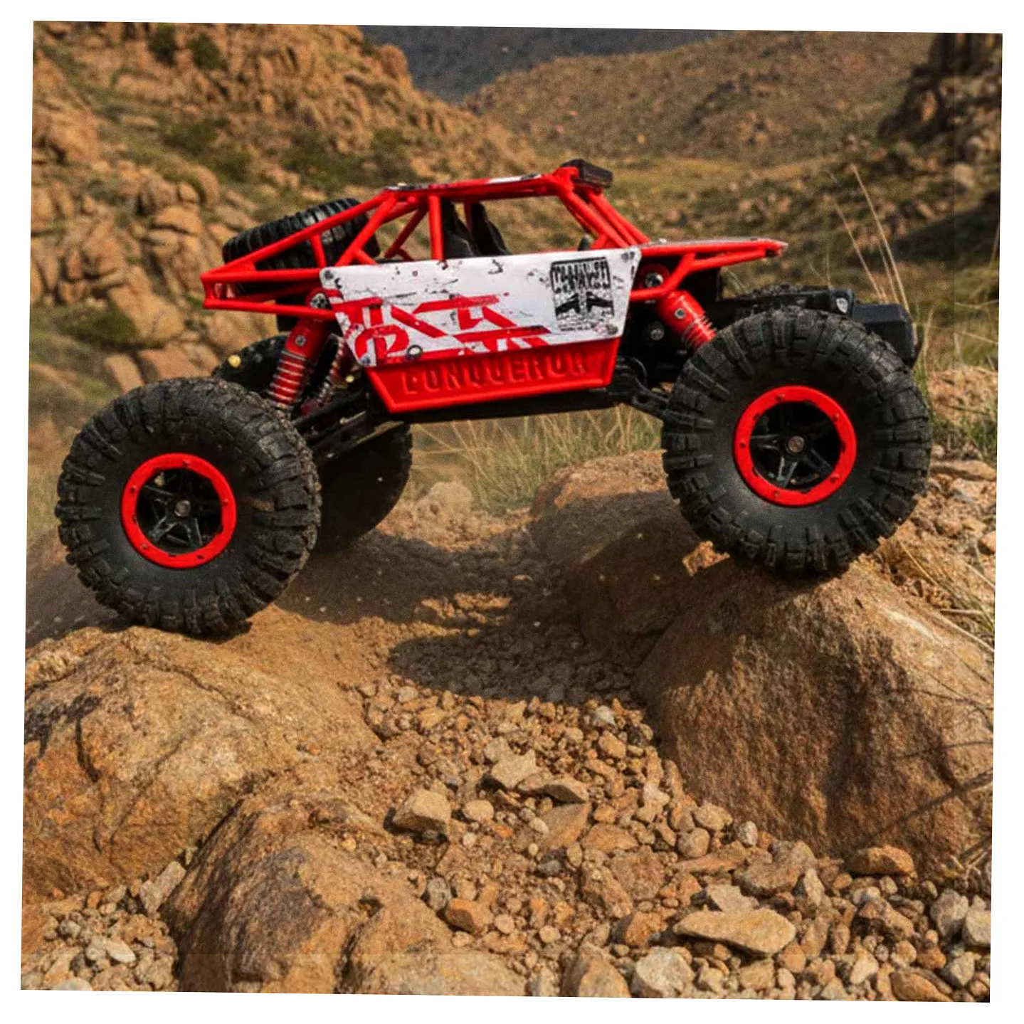 Samochód zdalnie sterowany na pilota RC Rock Crawler HB 2,4GHz 1:18 czerwony - obrazek 13