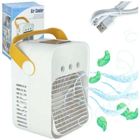 Klimator przenośny klimatyzer biurkowy mini klimatyzator na wodę 3w1 USB LED