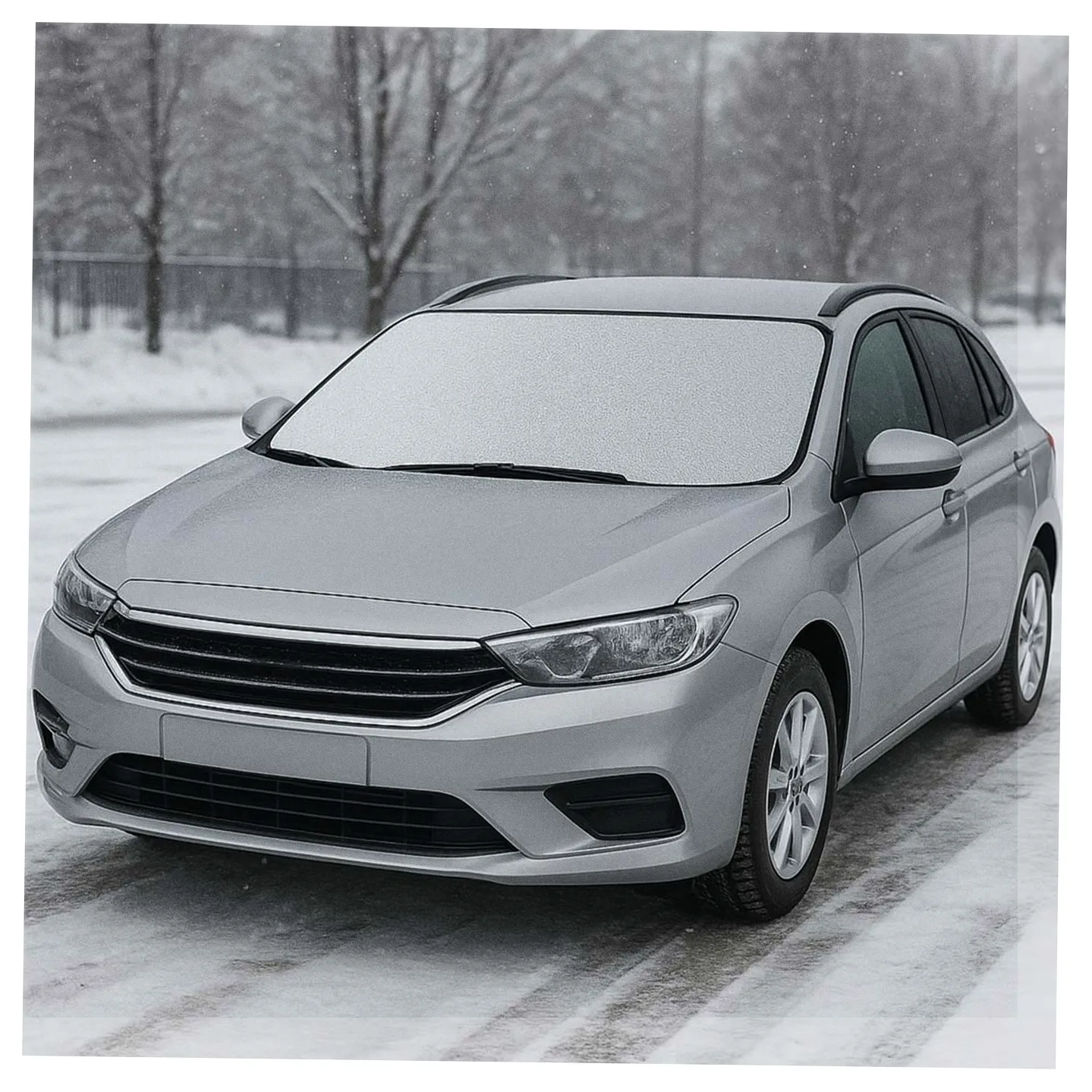 Mata osłona na szybę antyszronowa przeciwsłoneczna samochodowa na przednią szybę - obrazek 5