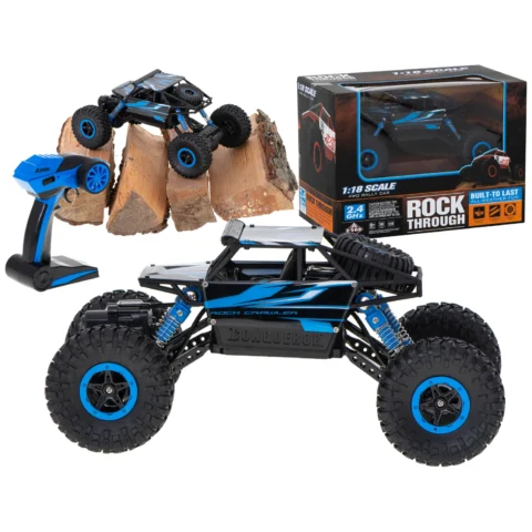 Samochód zdalnie sterowany na pilota RC Rock Crawler HB 2,4GHz 1:18 niebieski