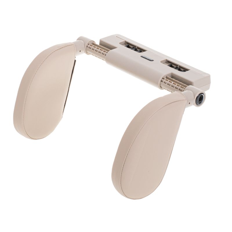 Zagłówek samochodowy poduszka podróżna oparcie na głowę szyje do samochodu regulowane  beżowy - obrazek 4