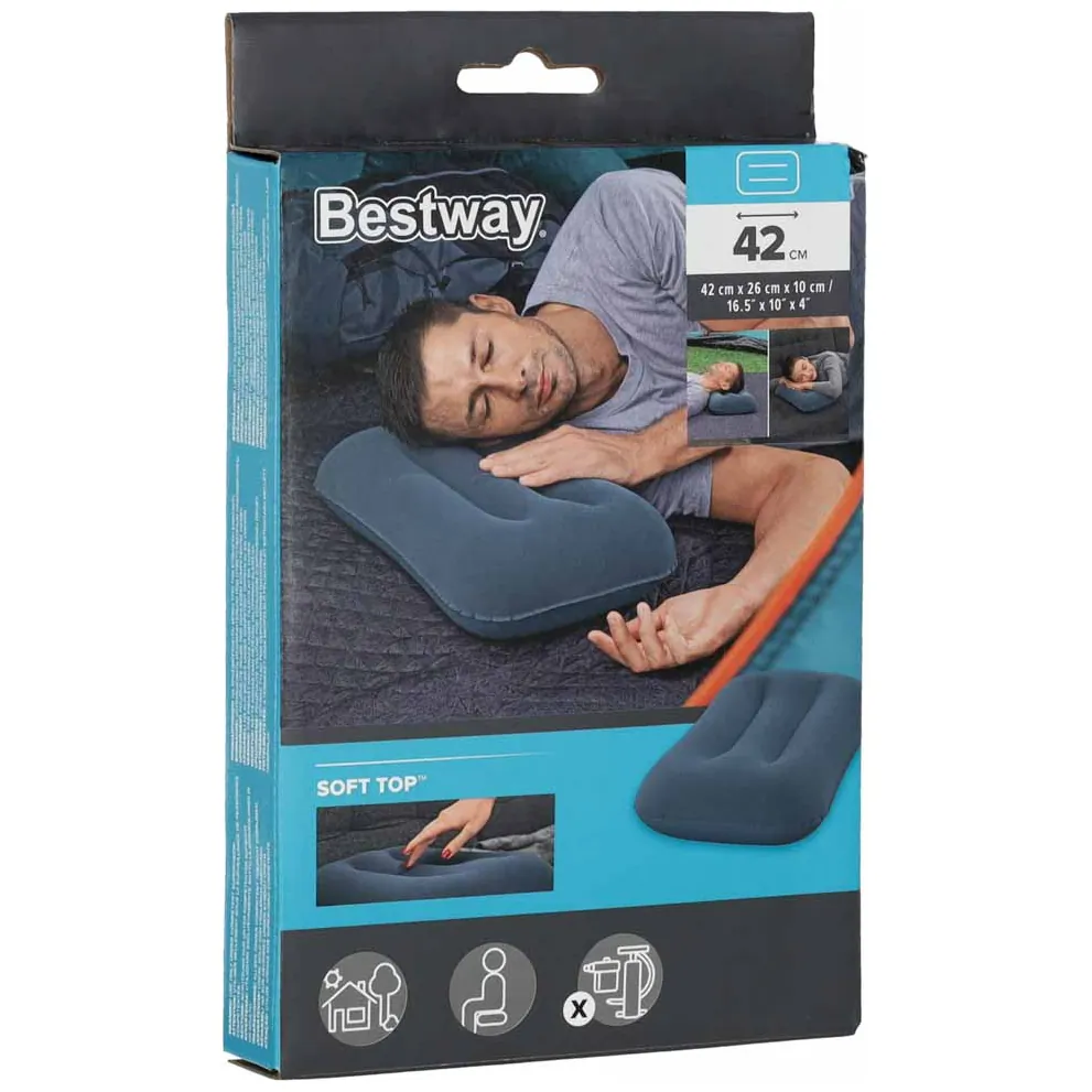 Poduszka dmuchana turystyczna welurowa BESTWAY 67121 granatowa - obrazek 8