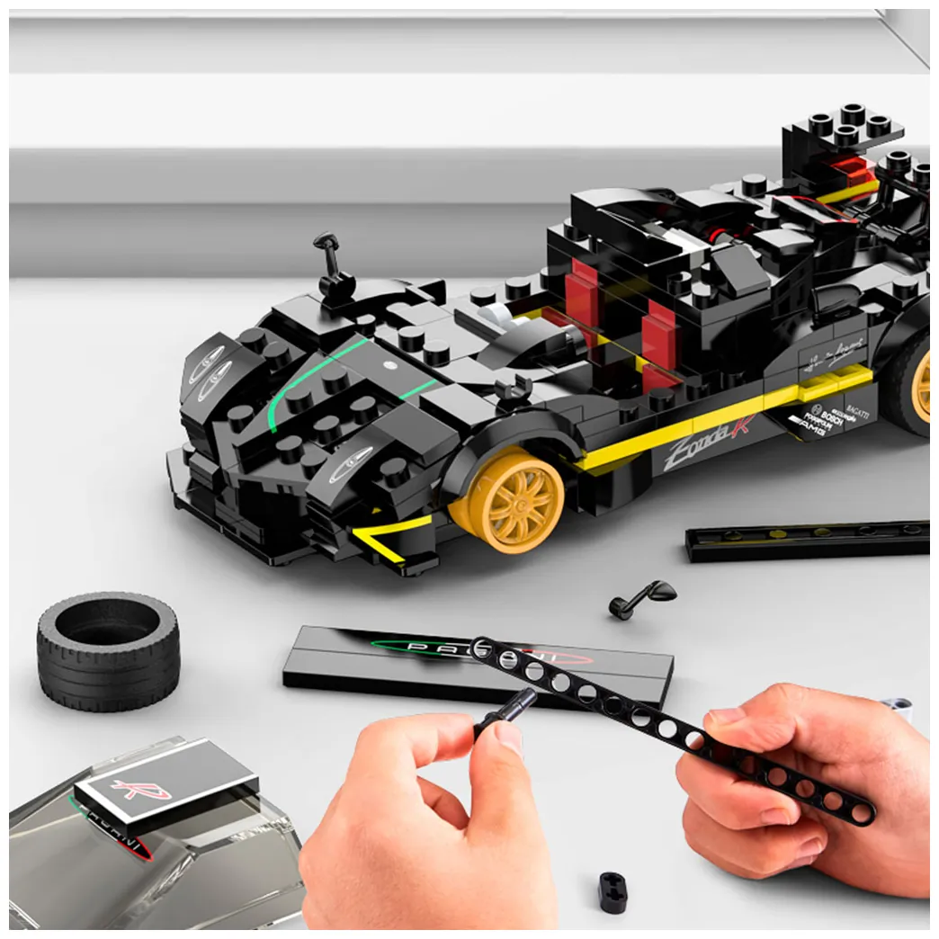 Samochód Rastar 93900-B Pagani Zonda R 1:28 klocki 387el. - obrazek 5