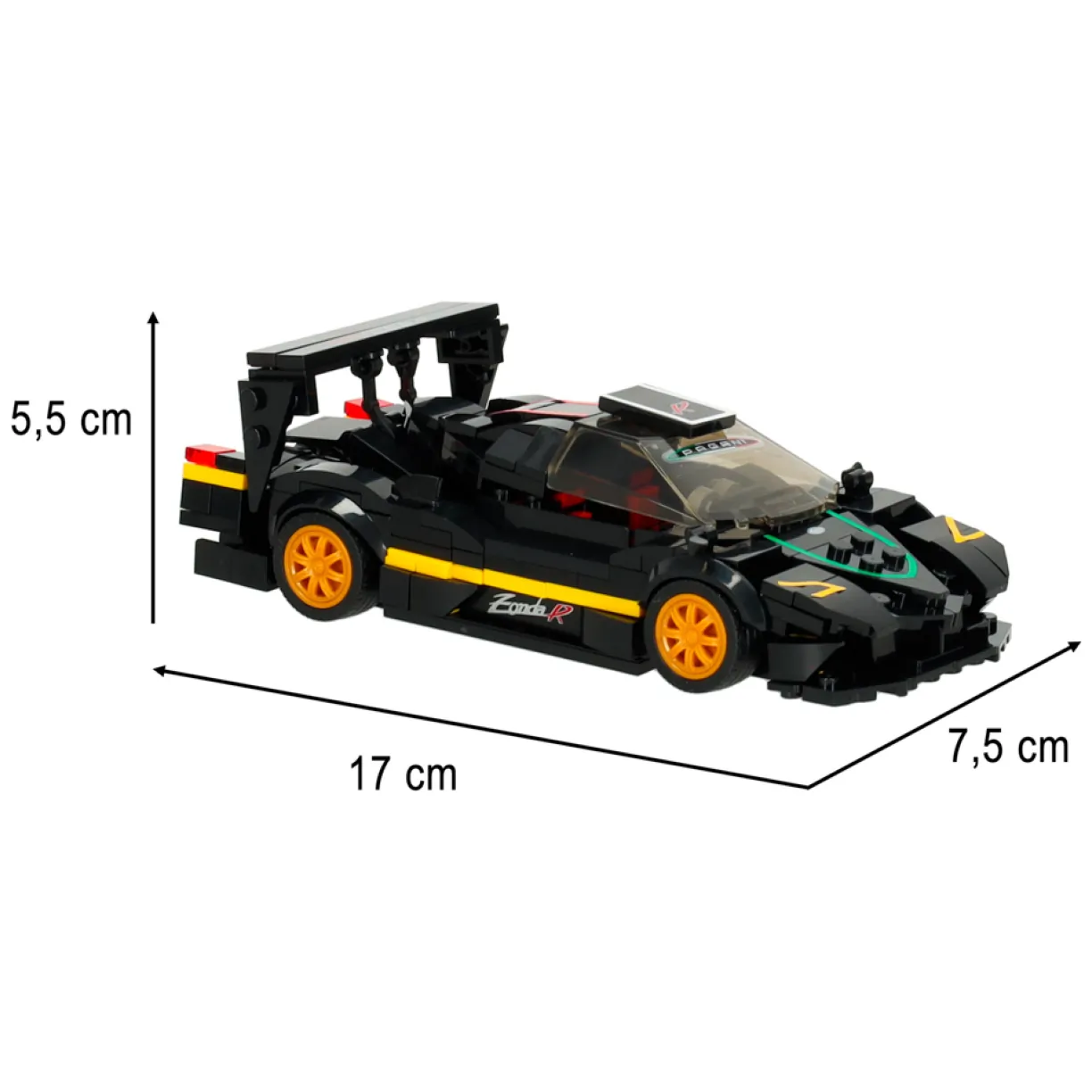 Samochód Rastar 93900-B Pagani Zonda R 1:28 klocki 387el. - obrazek 6
