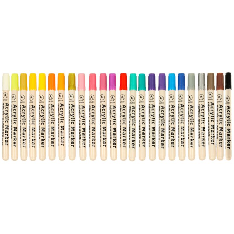 Markery akrylowe do tkanin kamieni pisaki flamastry mazaki wodoodporne DIY 24 szt. - obrazek 2