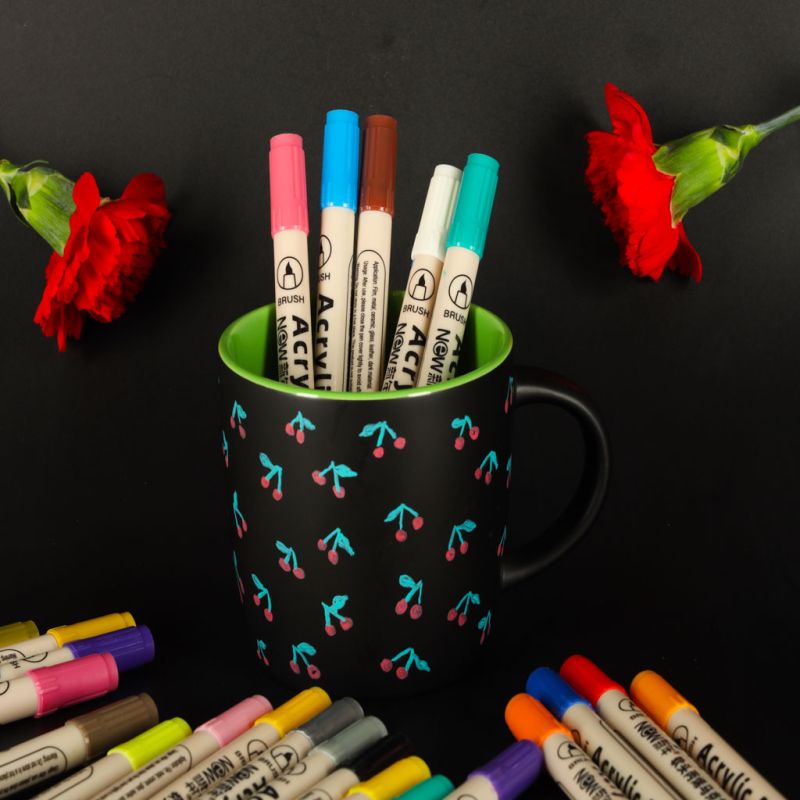 Markery akrylowe do tkanin kamieni pisaki flamastry mazaki wodoodporne DIY 24 szt. - obrazek 8