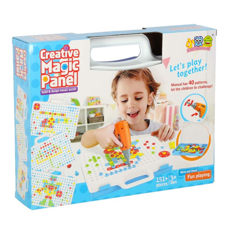 Wkrętarka wiertarka śrubki klocki konstrukcyjne zestaw majsterkowicza walizka 151 elementów - obrazek 13