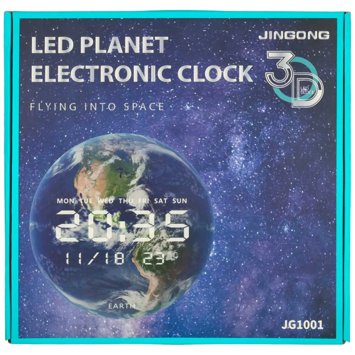 Zegar ścienny planeta mars z wyświetlaczem LED 32 cm pomarańczowy - obrazek 7