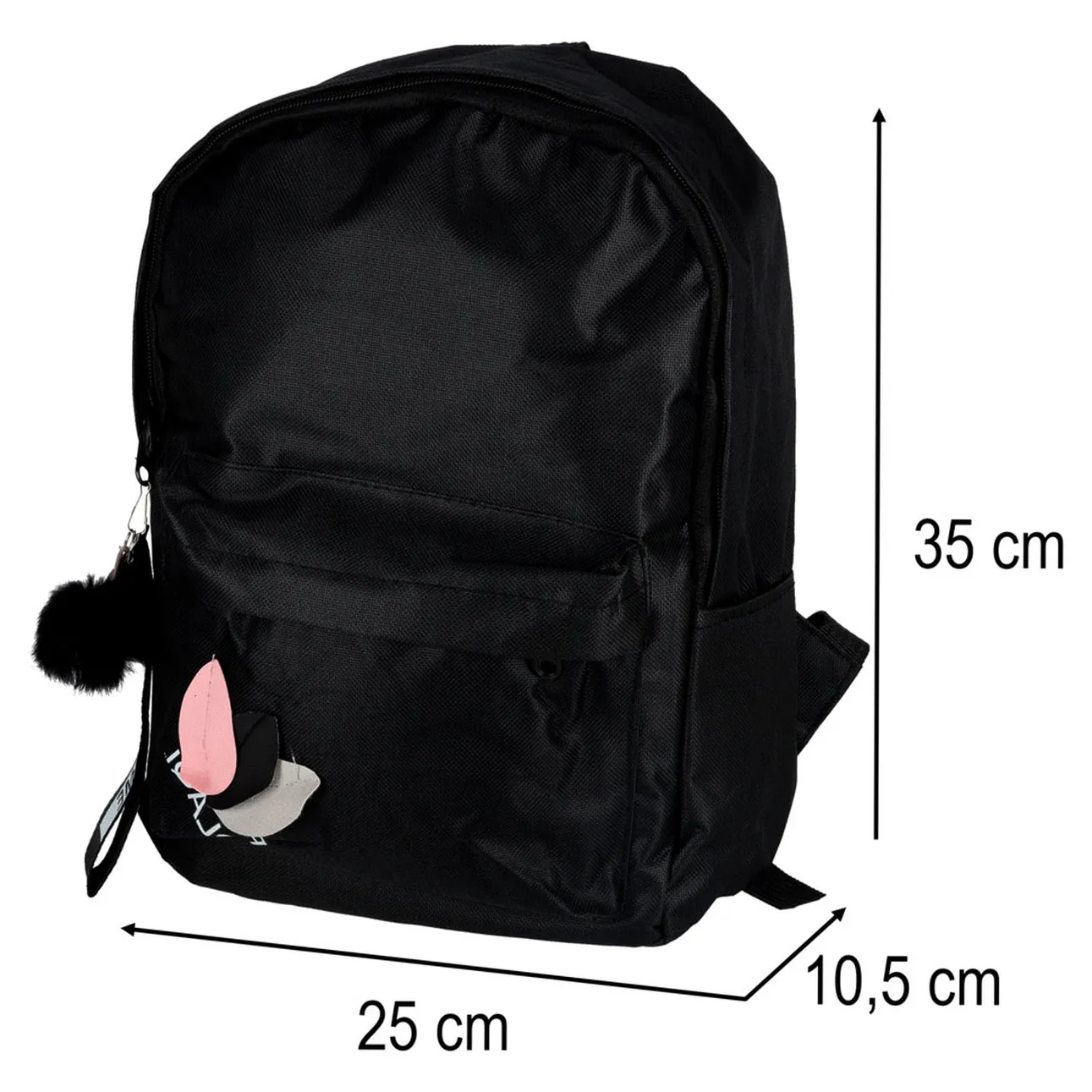 Plecak szkolny młodzieżowy jednokomorowy czarny - obrazek 10