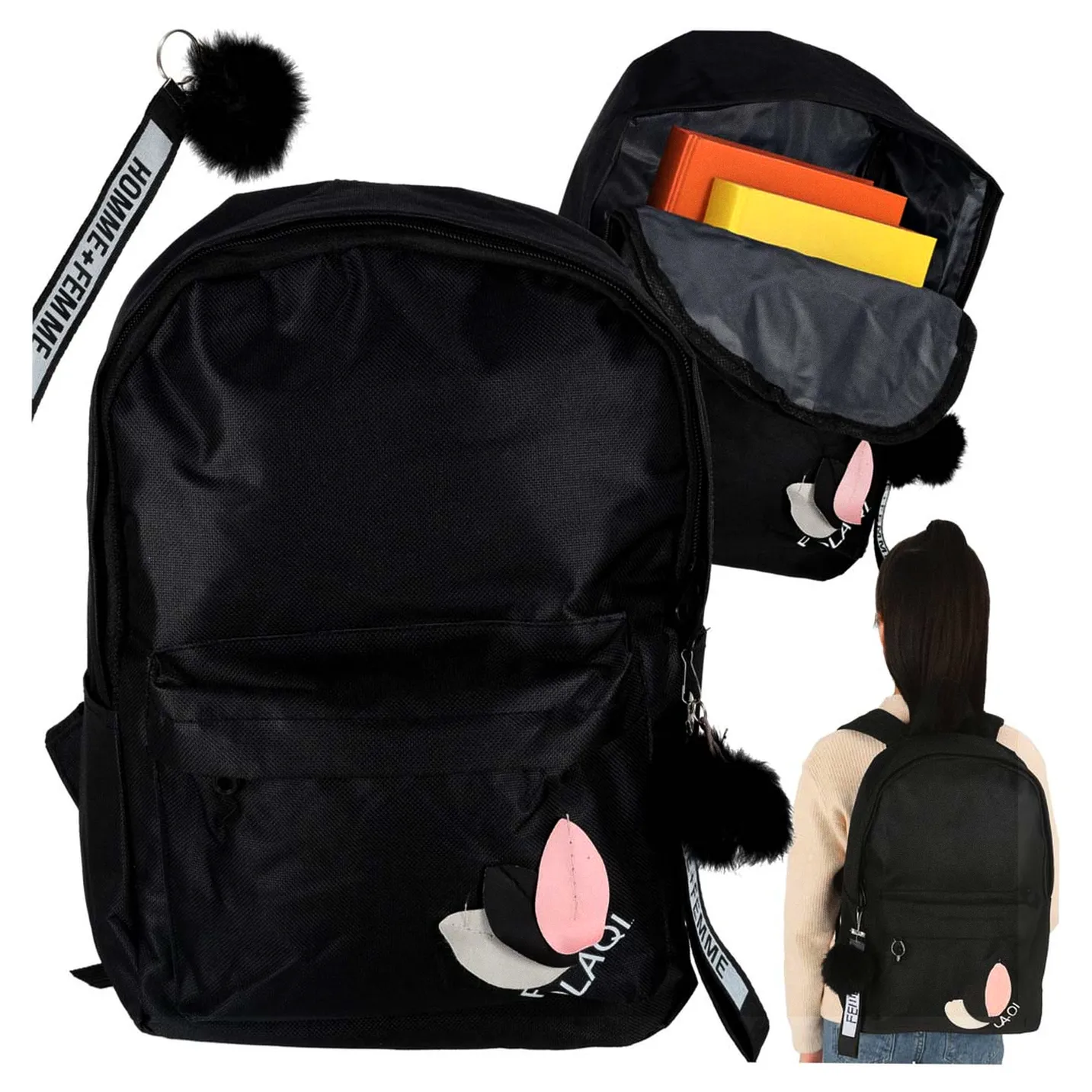 Plecak szkolny młodzieżowy jednokomorowy czarny