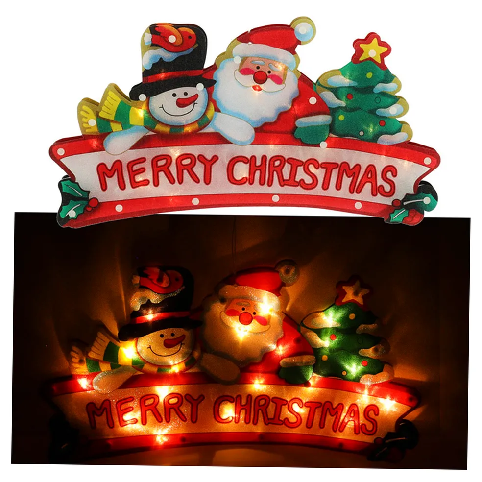 Lampki LED wisząca dekoracja okna świąteczna Merry Christmas XXL 45cm