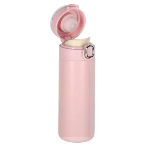 Kubek termiczny z ustnikiem termos LED 350ml róż