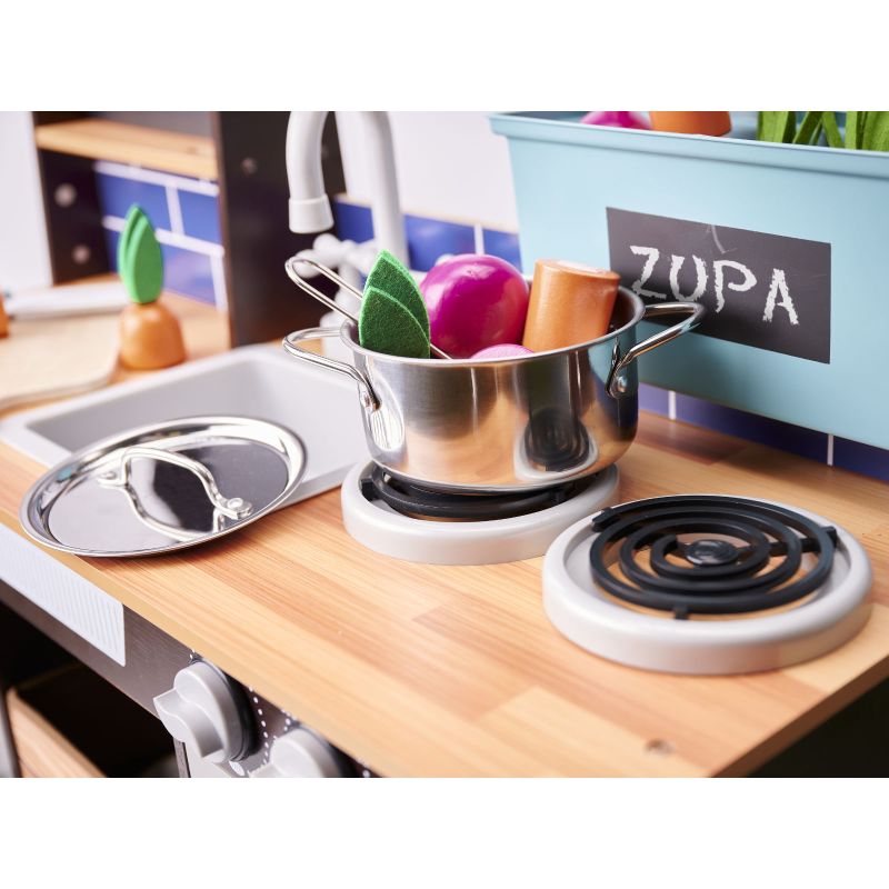 Kuchnia dla dzieci drewniana MDF z akcesoriami LOFT XXL 96cm - obrazek 11