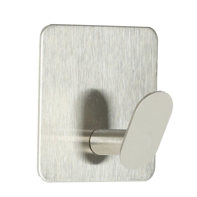 Wieszaki ścienne łazienkowe samoprzylepne srebrne zestaw 4 sztuki POWYSTAWOWE - obrazek 3