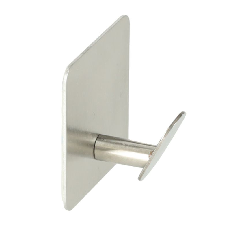 Wieszaki ścienne łazienkowe samoprzylepne srebrne zestaw 4 sztuki POWYSTAWOWE - obrazek 5