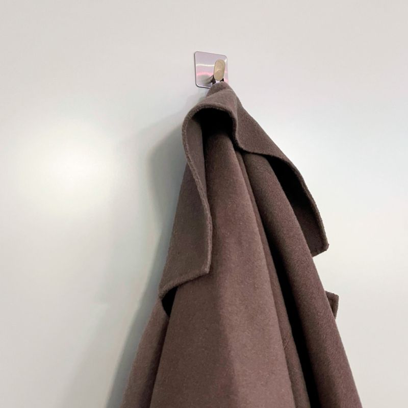 Wieszaki ścienne łazienkowe samoprzylepne srebrne zestaw 4 sztuki POWYSTAWOWE - obrazek 8