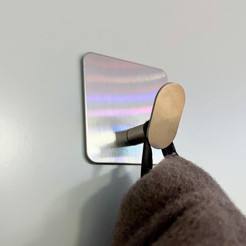 Wieszaki ścienne łazienkowe samoprzylepne srebrne zestaw 4 sztuki POWYSTAWOWE - obrazek 9