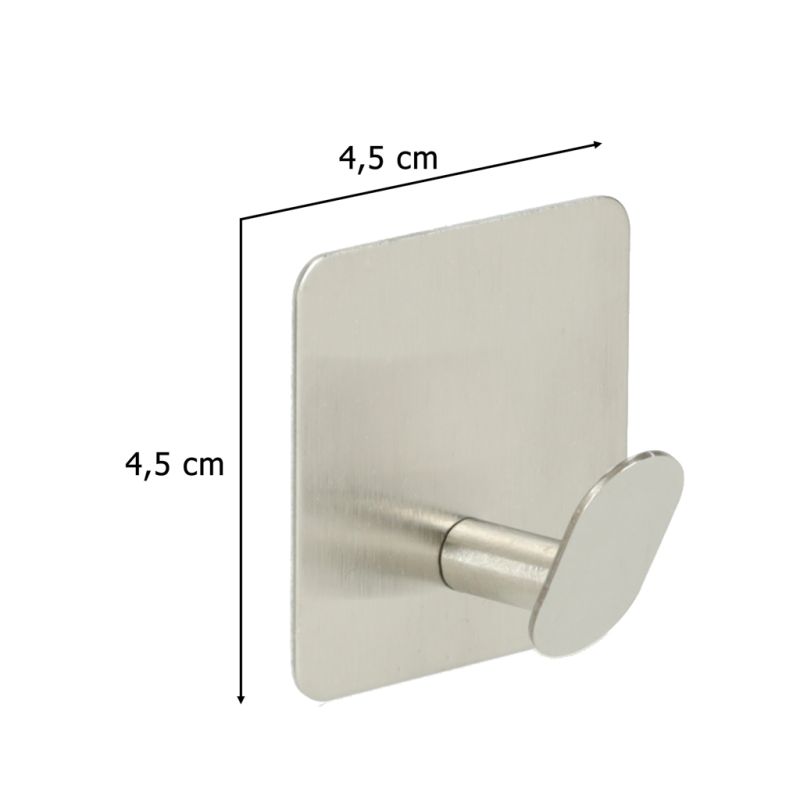 Wieszaki ścienne łazienkowe samoprzylepne srebrne zestaw 4 sztuki POWYSTAWOWE - obrazek 10