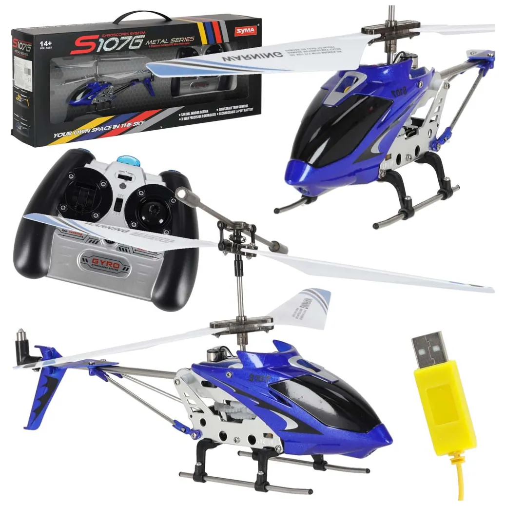 Helikopter zdalnie sterowany na pilota RC SYMA S107G niebieski