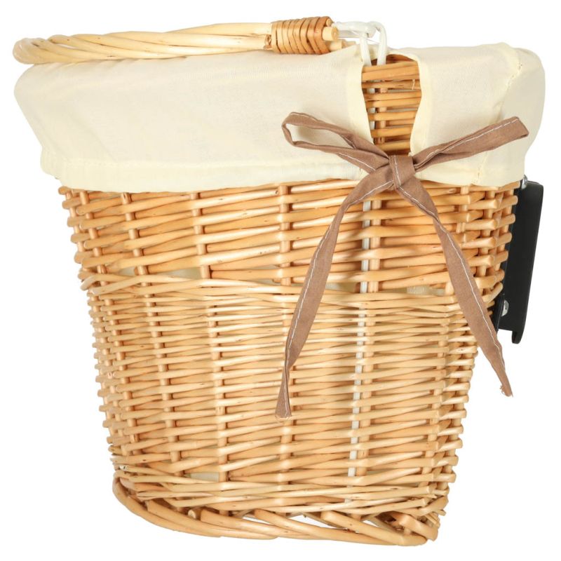 Kosz wiklinowy RALLEX na rower kosz przedni pleciony wkład click biały - obrazek 2