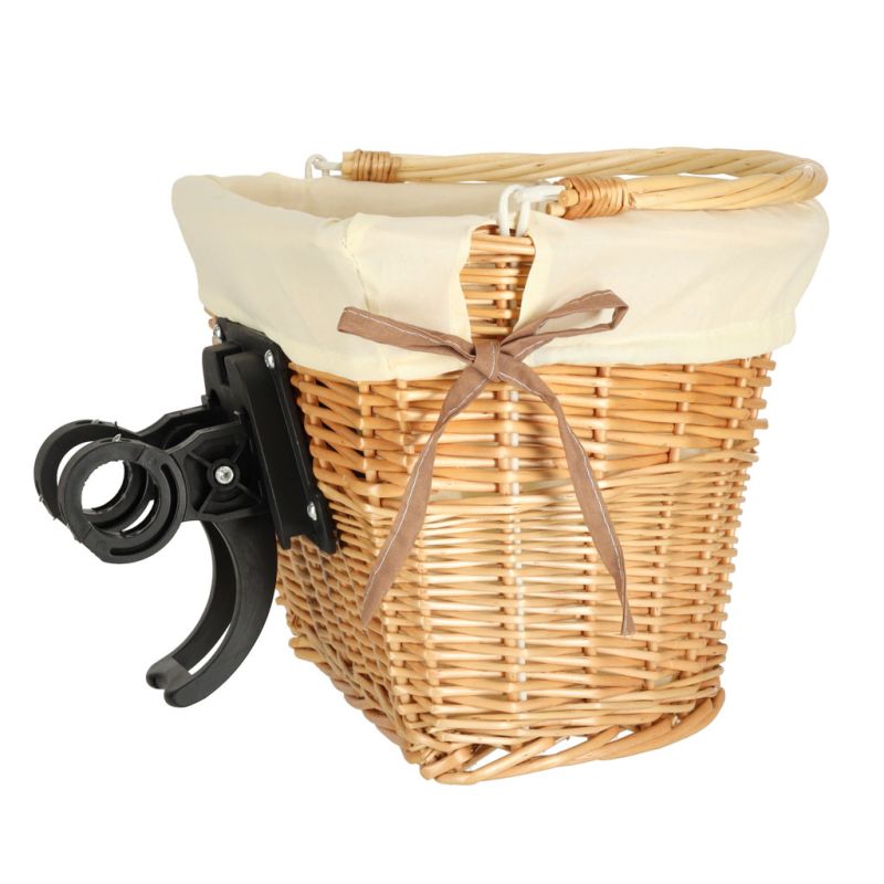 Kosz wiklinowy RALLEX na rower kosz przedni pleciony wkład click biały - obrazek 9