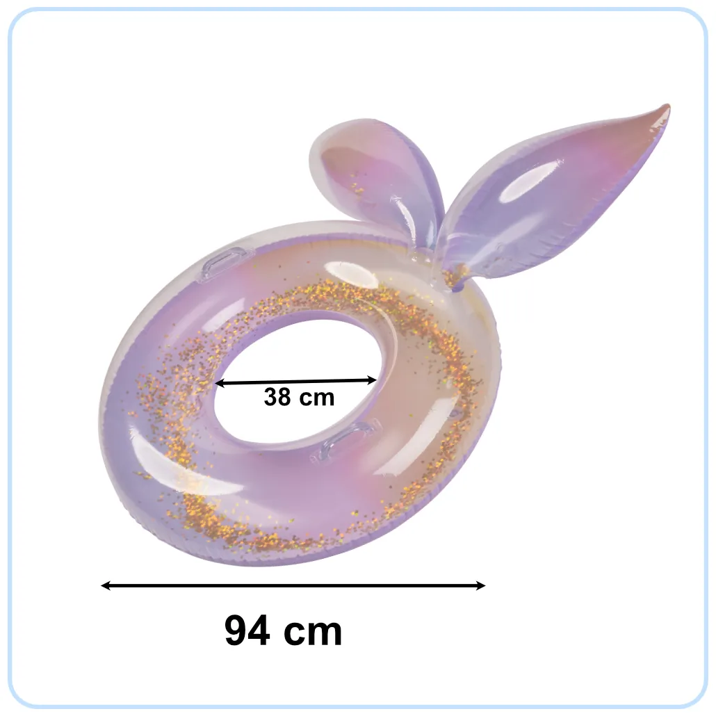 Kółko do pływania koło dmuchane syrena z brokatem galaxy 94 cm XXL max 60kg - obrazek 2