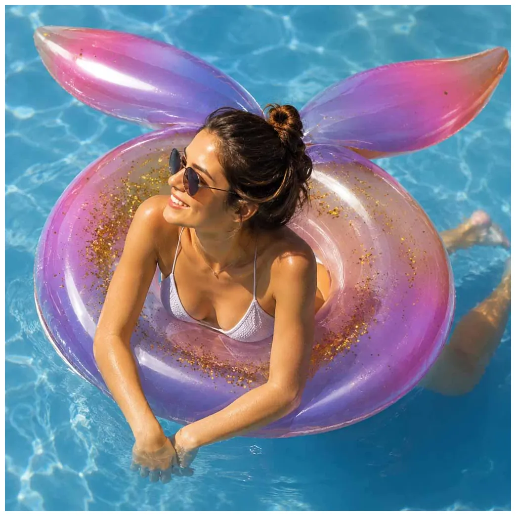 Kółko do pływania koło dmuchane syrena z brokatem galaxy 94 cm XXL max 60kg - obrazek 6