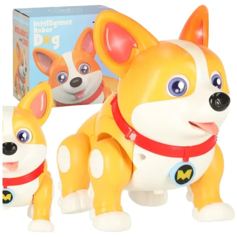 Pies piesek interaktywny robot Corgi świecące uszy muzyka