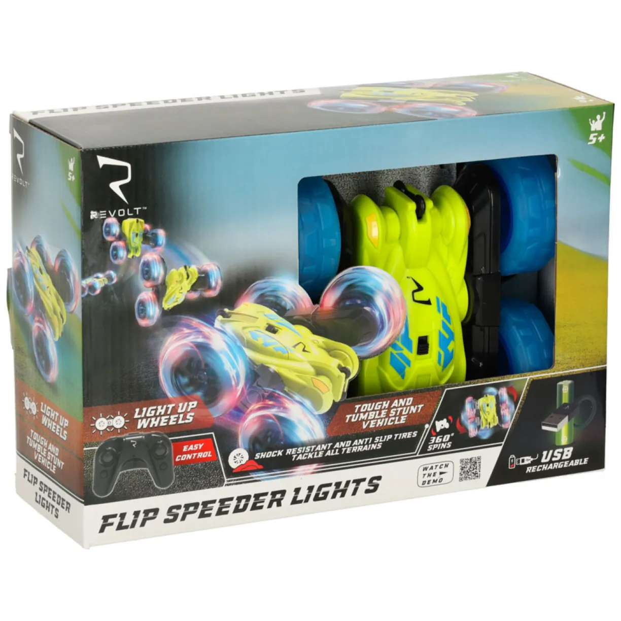 Samochód zdalnie sterowany RC REVOLT TG1023 Flip Speeder Lights 2.4GHz LED Off-Road Na Każdy Teren Akrobacje 360 - obrazek 9