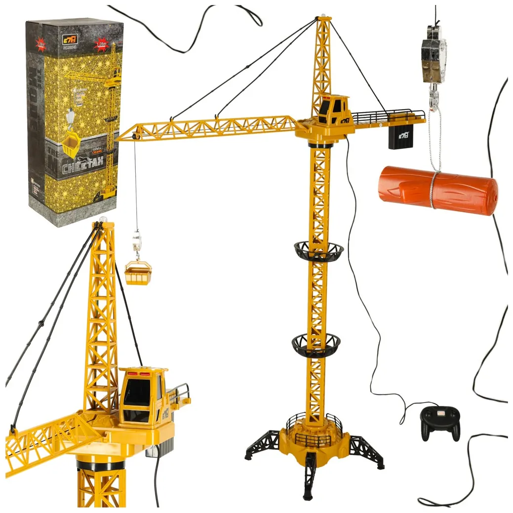 Dźwig Żuraw budowlany zdalnie sterowany RC z hakiem 4CH 128cm