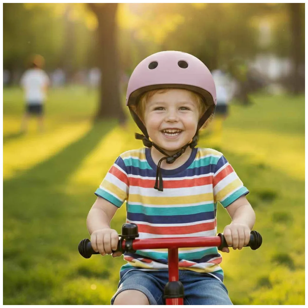 Kask rowerowy dla dziecka Trike Fix dziecięcy regulowany LED M 55-58cm fioletowy - obrazek 2