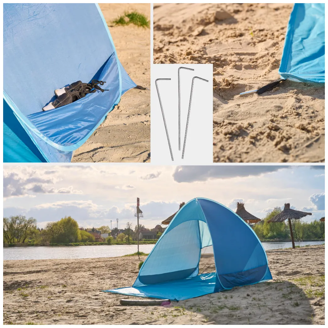 Namiot plażowy parawan samorozkładający na plażę ogród ogrodowy POPUP ochronny UV XXL - obrazek 7