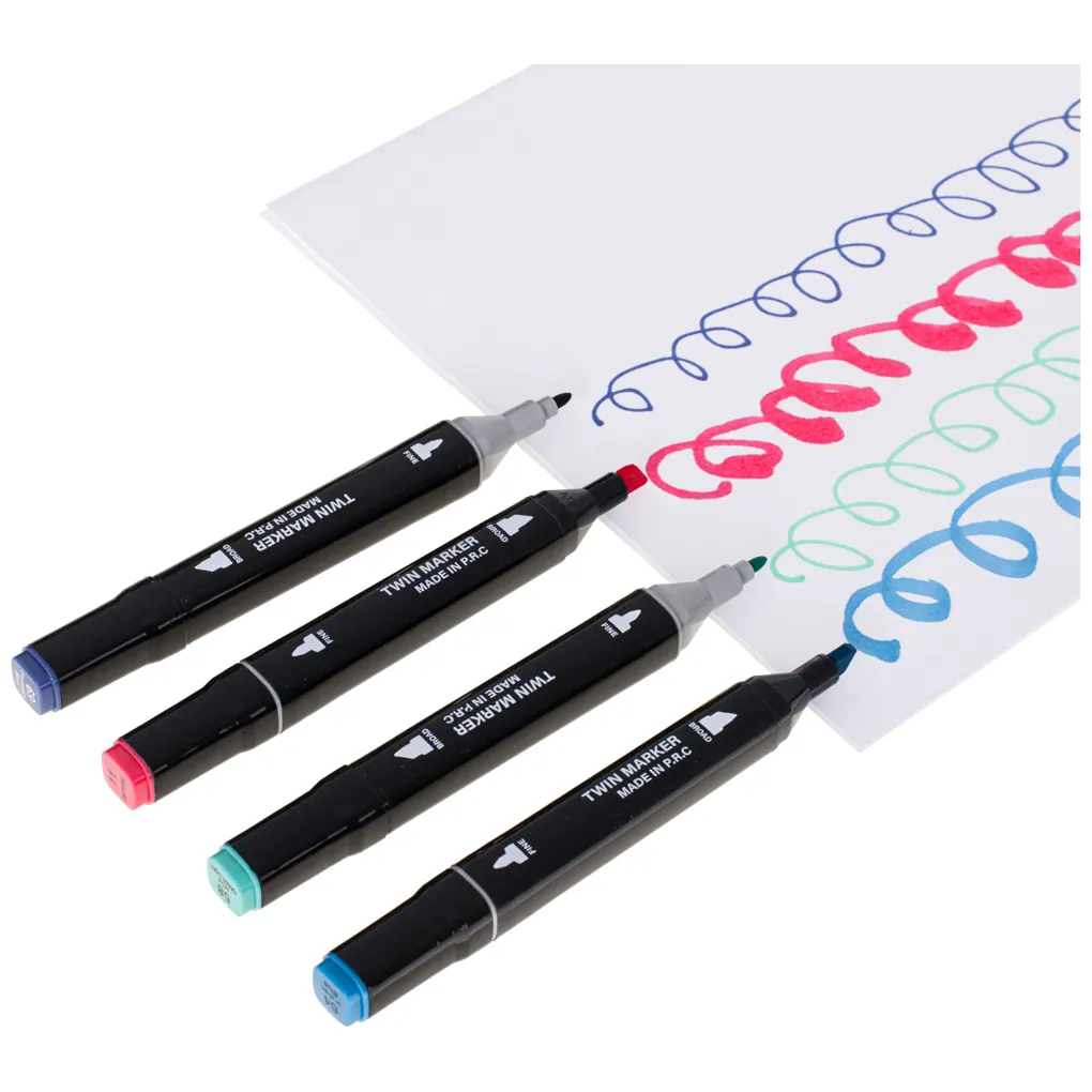 Markery dwustronne mazaki alkoholowe w etui 80 + podstawka - obrazek 7