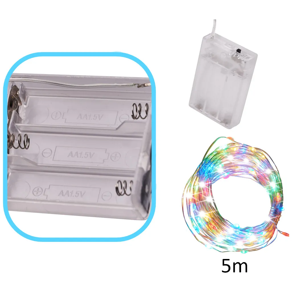 Lampki LED druciki dekoracyjne świąteczne choinkowe 5m 50LED multikolor - obrazek 3