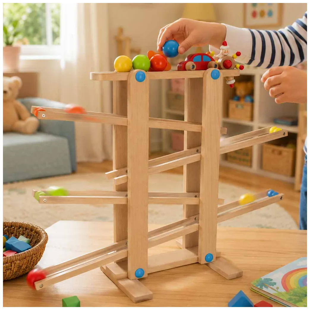 Tor kulkowy drewniany kulodrom montessori XXL - obrazek 10