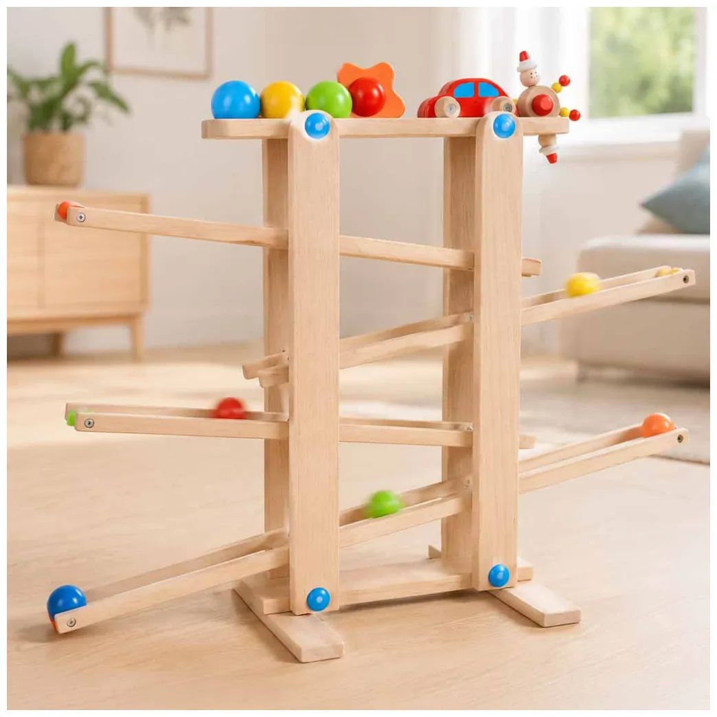Tor kulkowy drewniany kulodrom montessori XXL - obrazek 11