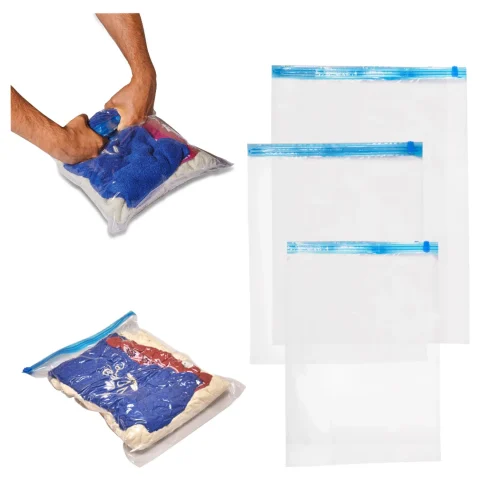 Worki próżniowe rolowane na ubrania 9 sztuk 3 rozmiary 35x50cm